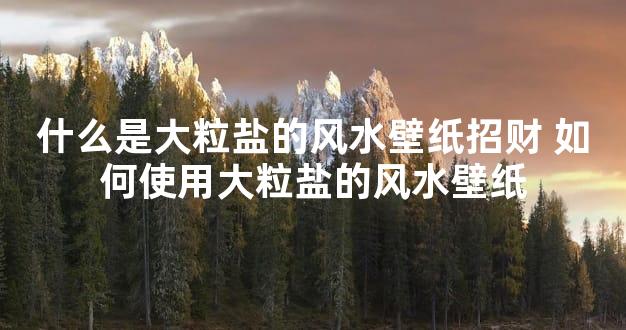 什么是大粒盐的风水壁纸招财 如何使用大粒盐的风水壁纸